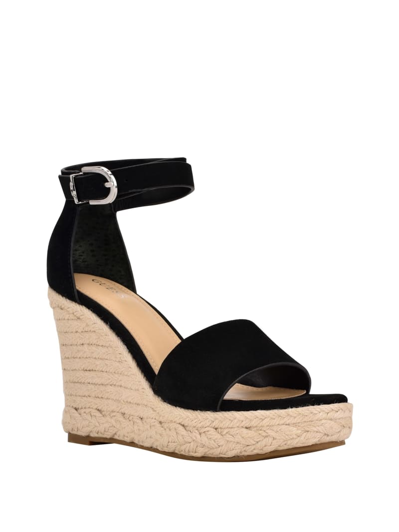 Koturny Damskie Guess Hidy Zamszowe Espadryle Czarne | 7819203-OB