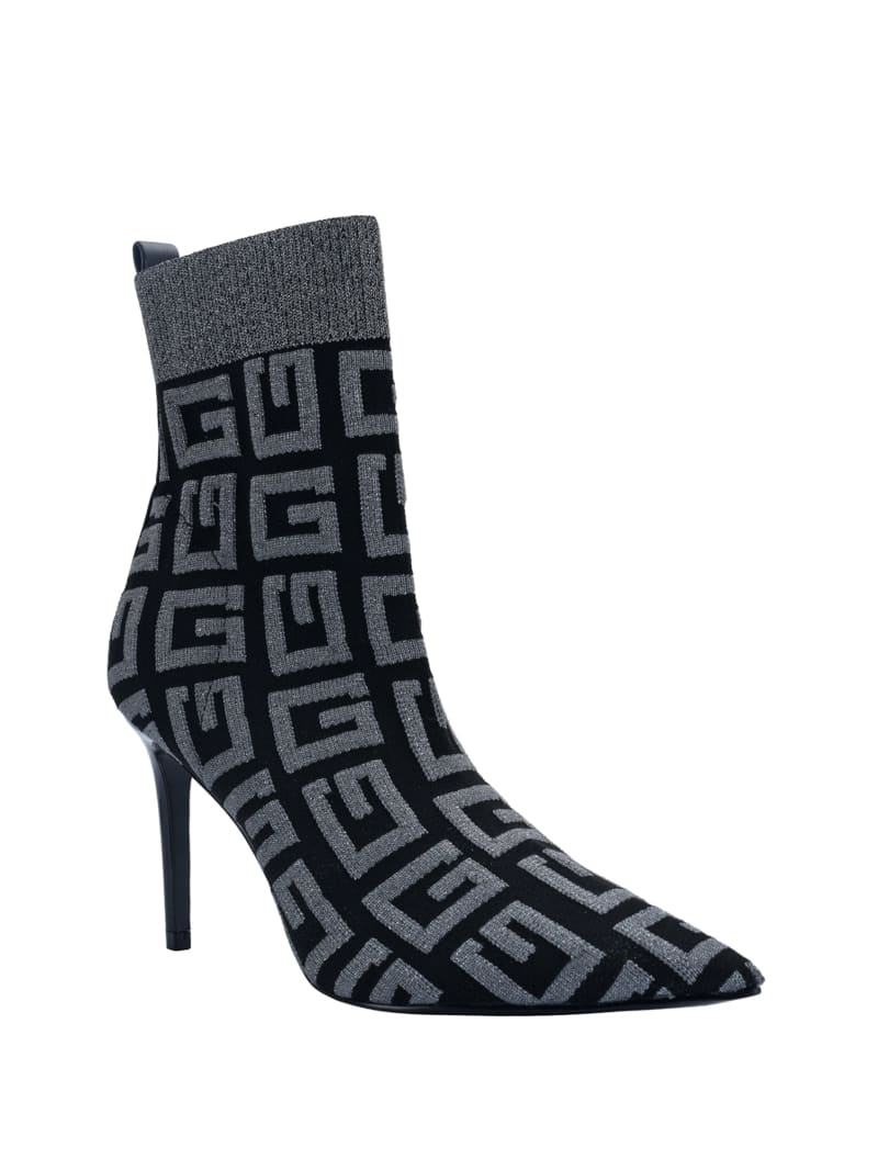 Kozaki Damskie Guess Dallyca G-Logo Sock Czarne | 9067183-XF