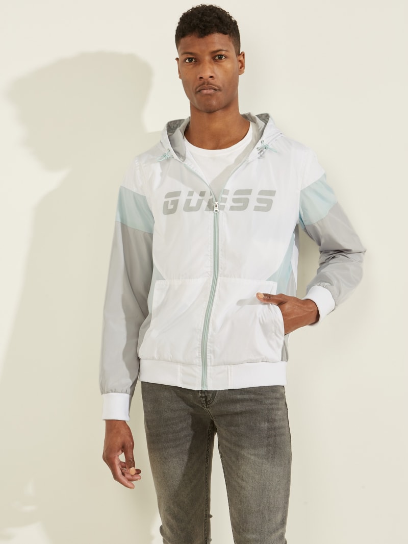 Kurtki Męskie Guess Color-Block Białe | 8423170-LW