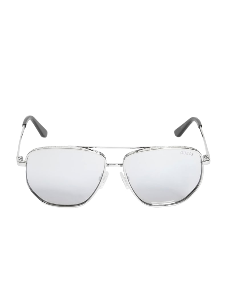 Okulary Słoneczne Damskie Guess Kelly Aviator Srebrne | 9802376-DA