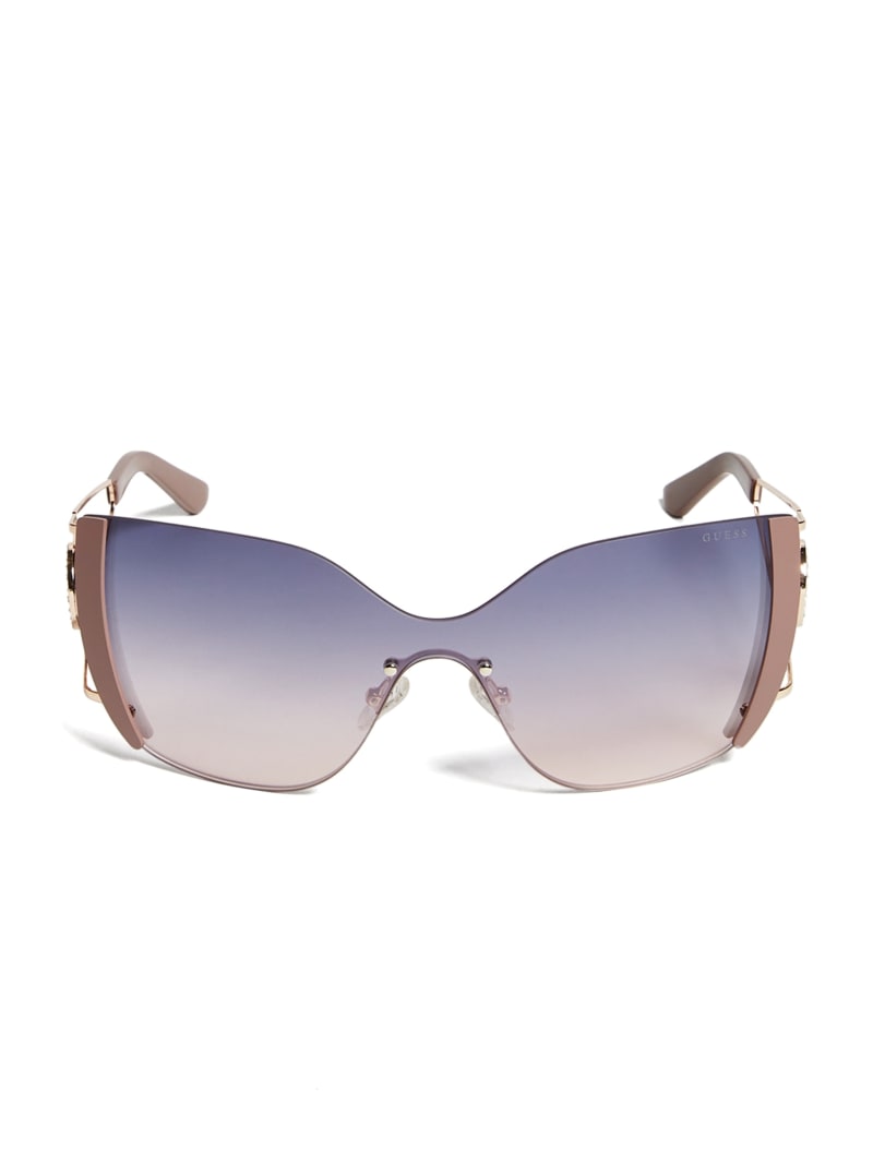 Okulary Słoneczne Damskie Guess Lorin Cat-Eye Złote | 7549310-VW