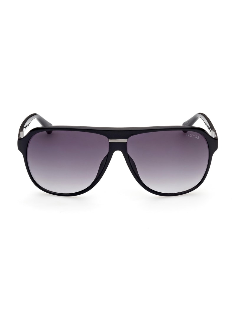 Okulary Słoneczne Męskie Guess Aviator Srebrne | 8035461-QF