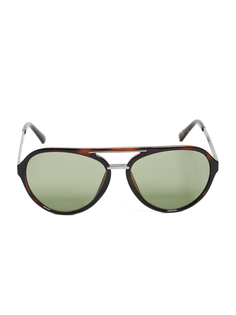 Okulary Słoneczne Męskie Guess Samuel Logo Aviator Zielone | 3790164-EA