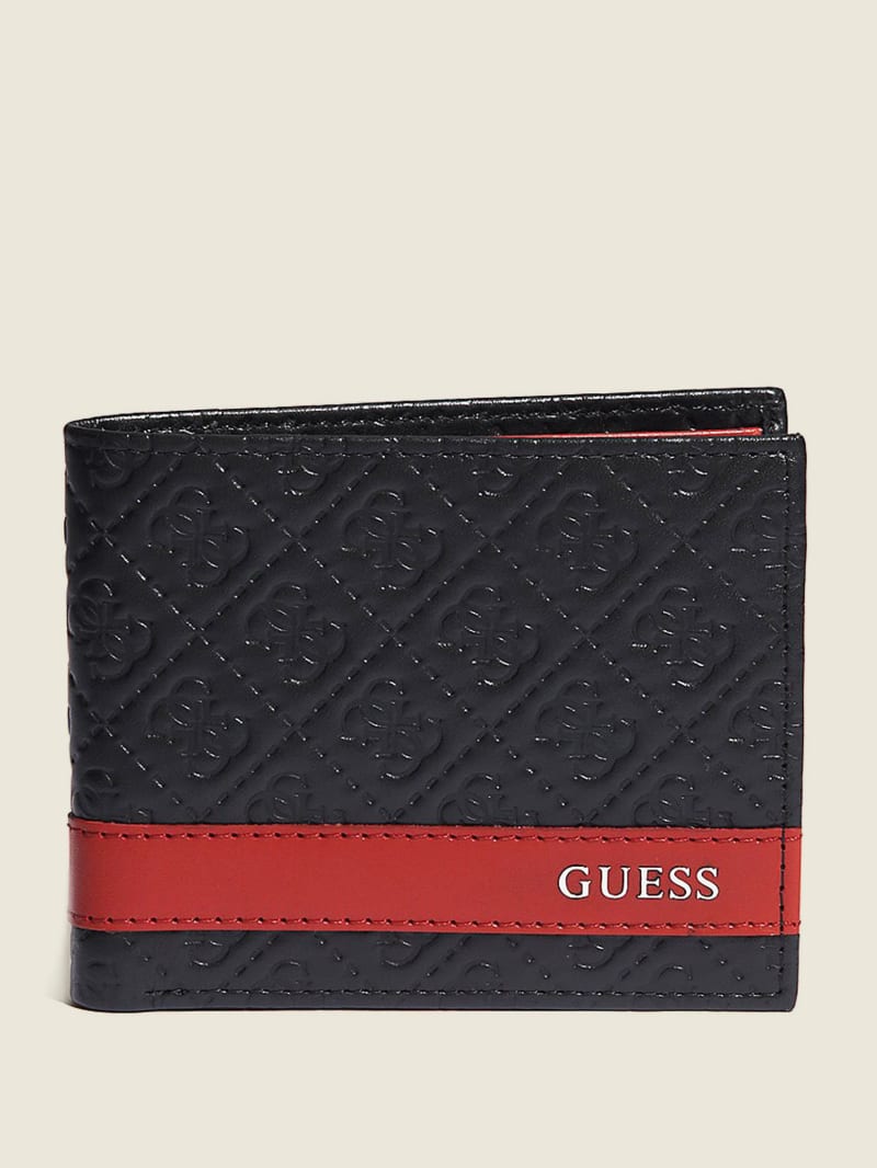 Plecaki Męskie Guess Mesa Double Billfold Czarne Czerwone | 9230415-VG