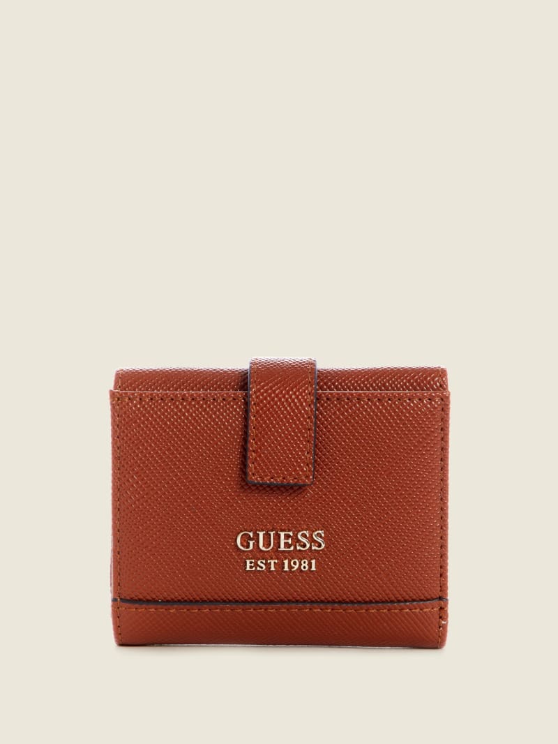 Portfele Damskie Guess Cordelia Petite Trifold Brązowe | 9354078-RL