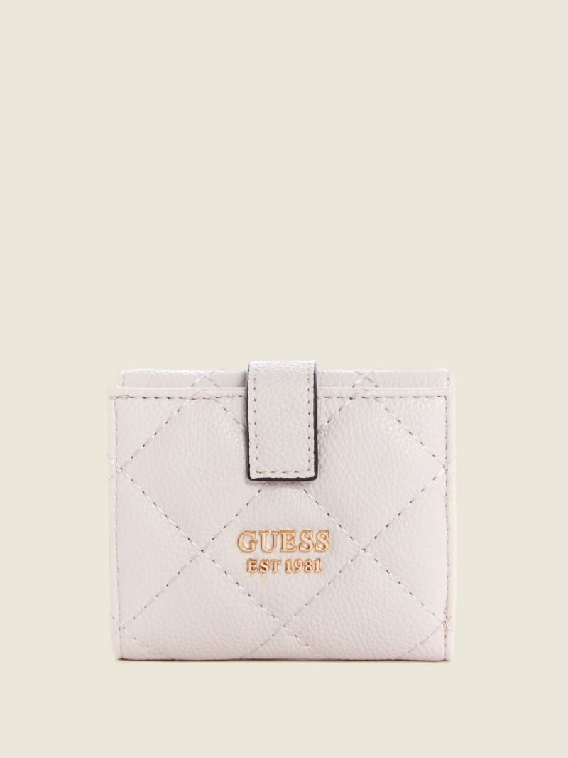 Portfele Damskie Guess Gillian Petite Trifold Szare | 5043962-ND