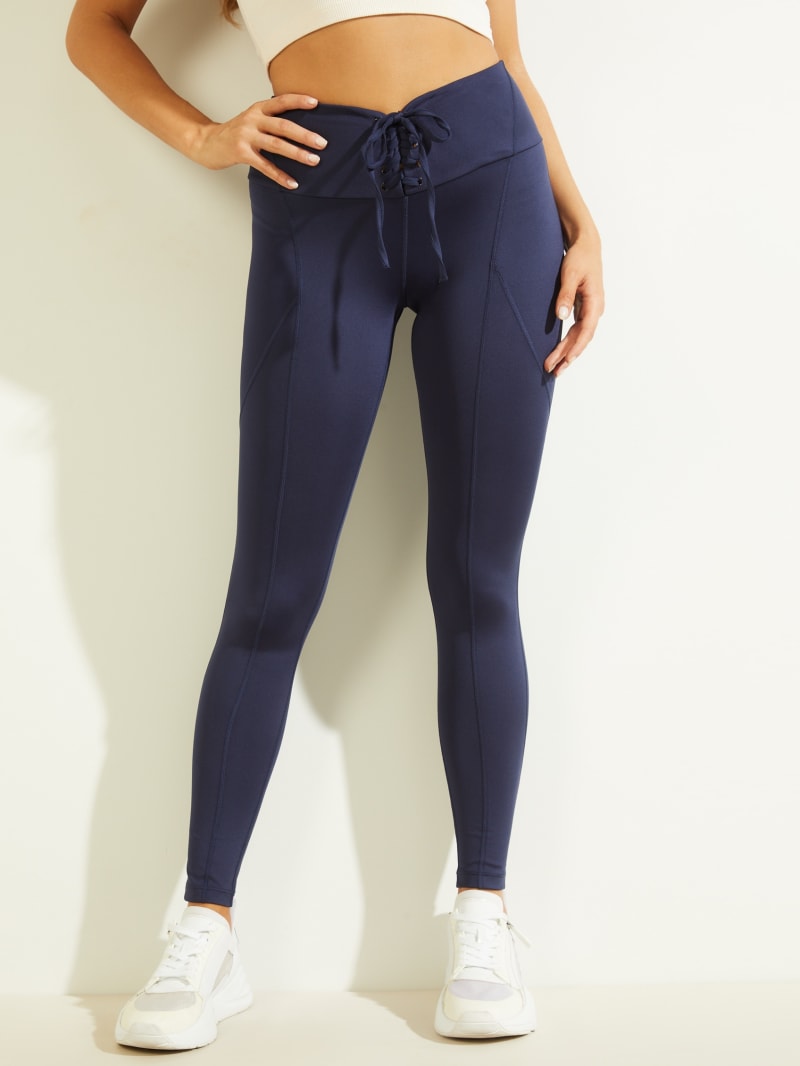 Spodnie Damskie Guess Agatha Leggings Niebieskie | 0183729-RA