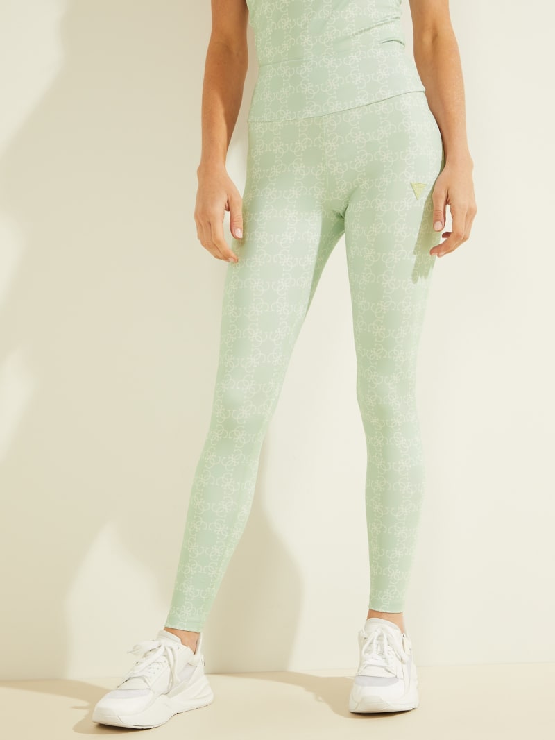 Spodnie Damskie Guess Caitlin Logo Leggings Mięta | 8327061-WL