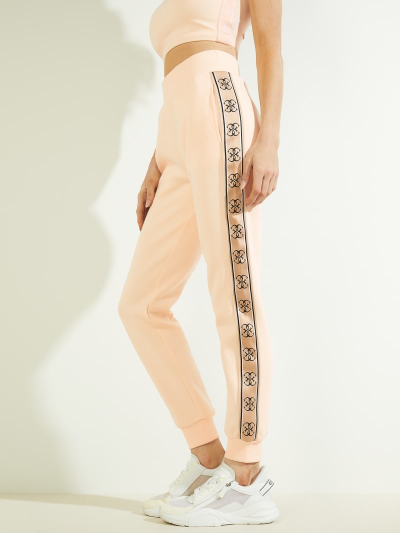 Spodnie Damskie Guess Eco Britney Joggers Koralowe | 3607419-XF