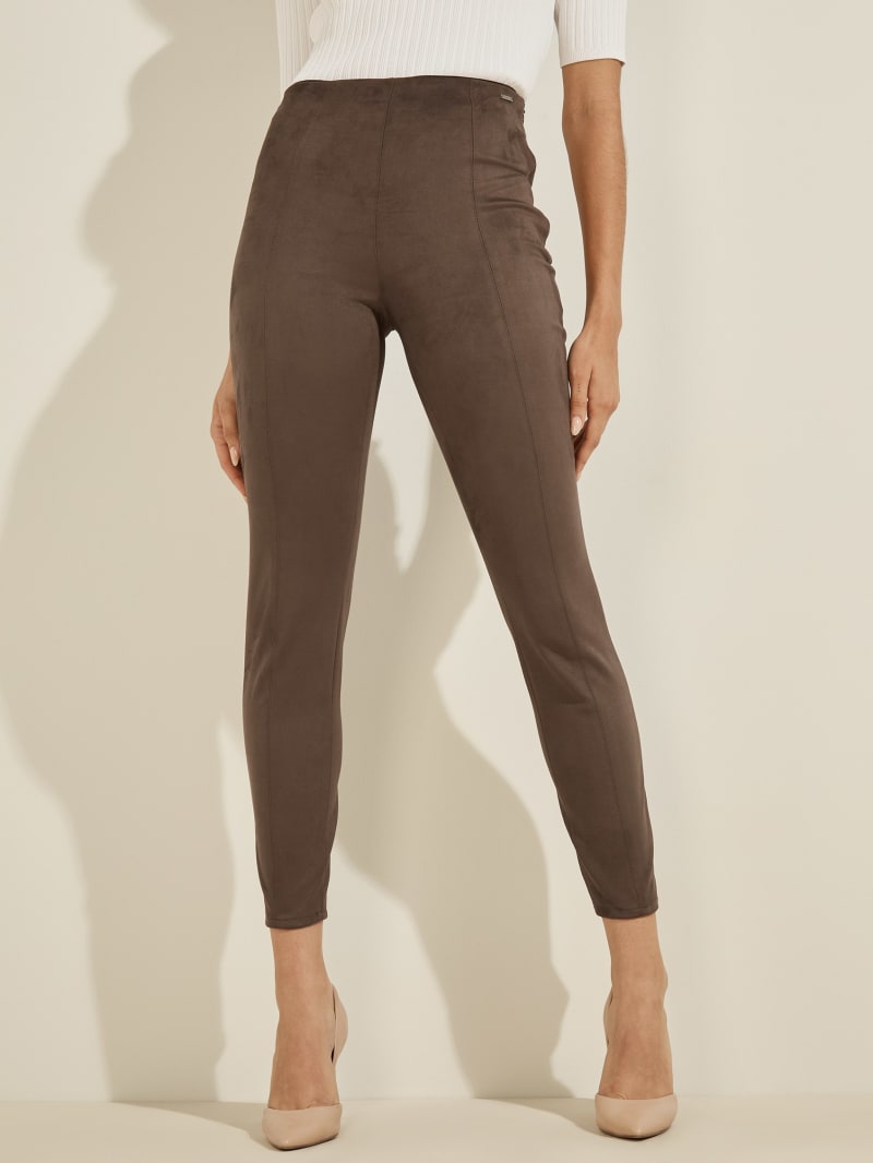 Spodnie Damskie Guess Maya Faux-Zamszowe Leggings Ciemny Kawa | 4289357-BZ