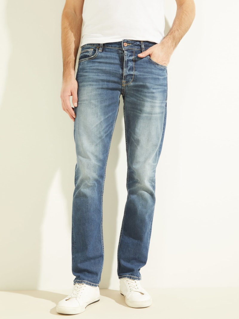 Spodnie Męskie Guess Eco Slim Tapered Niebieskie | 5089426-XA