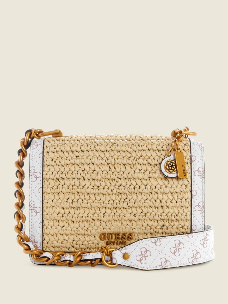 Torba Crossbody Damskie Guess Abey Beżowe | 1342569-DF