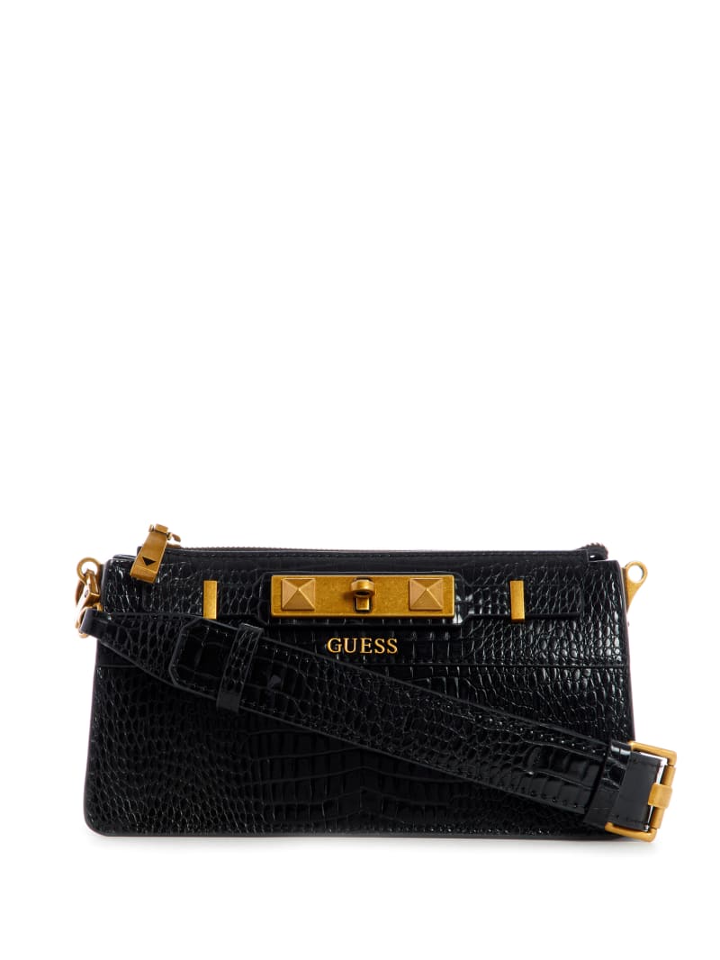 Torba Crossbody Damskie Guess Raffie Czarne | 0534967-GD