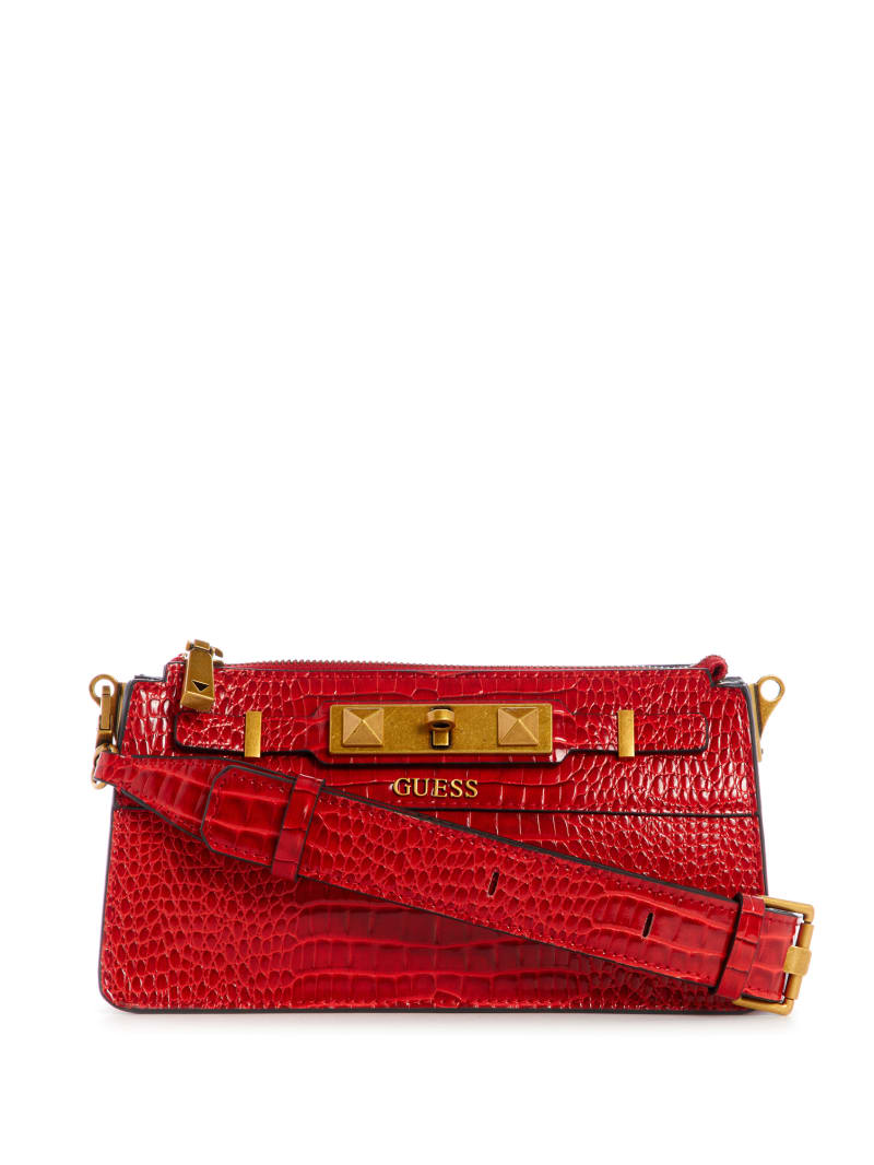 Torba Crossbody Damskie Guess Raffie Czerwone | 1864725-LH