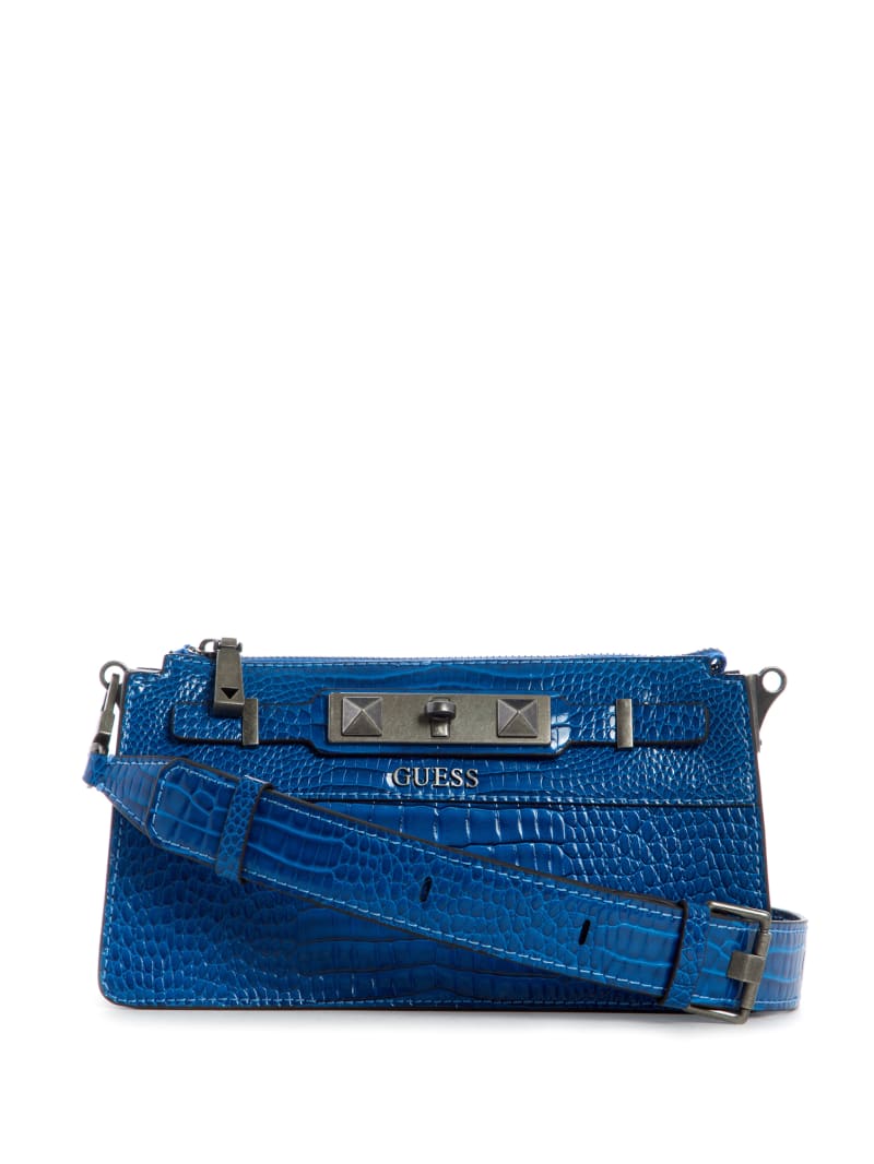 Torba Crossbody Damskie Guess Raffie Niebieskie | 3610875-LD