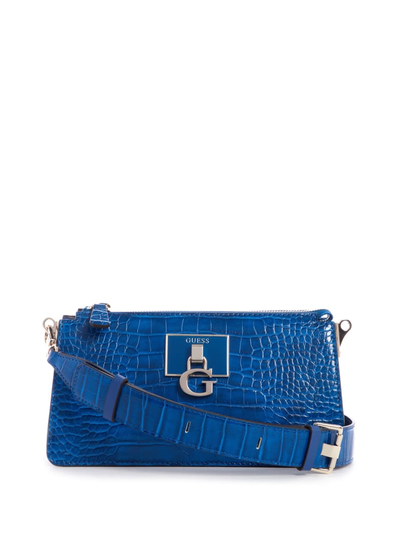 Torba Crossbody Damskie Guess Stephi Zip Niebieskie | 8495371-PJ