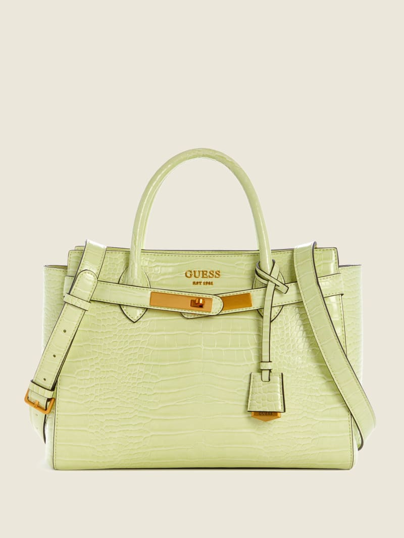 Torba Satchel Damskie Guess Enisa High Society Głęboka Złote | 0492651-SV