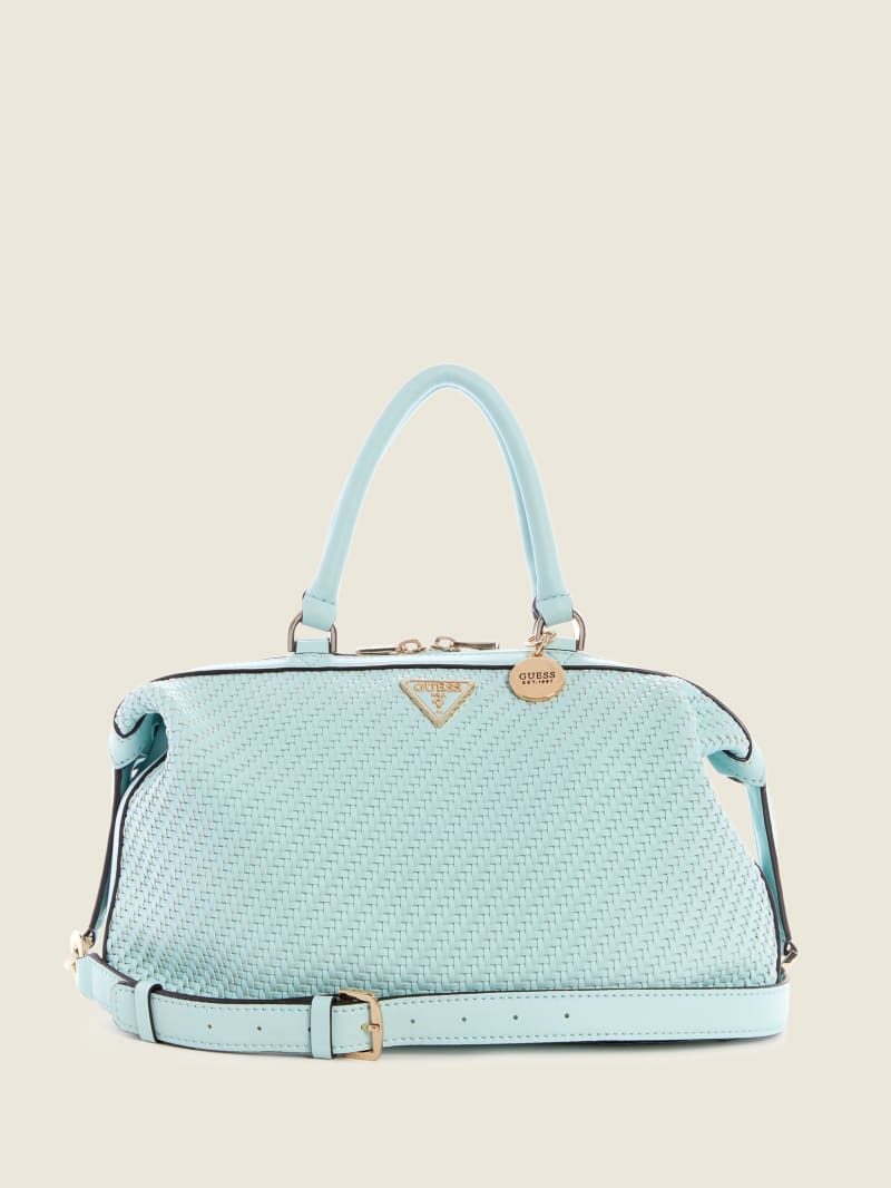 Torba Satchel Damskie Guess Hassie Soho Turkusowe | 4295108-EI