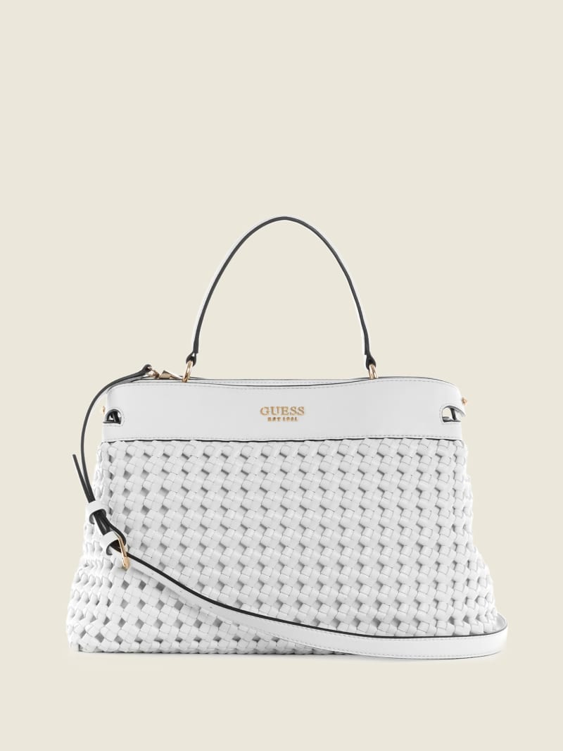 Torba Satchel Damskie Guess Sicilia Białe | 6045279-FQ