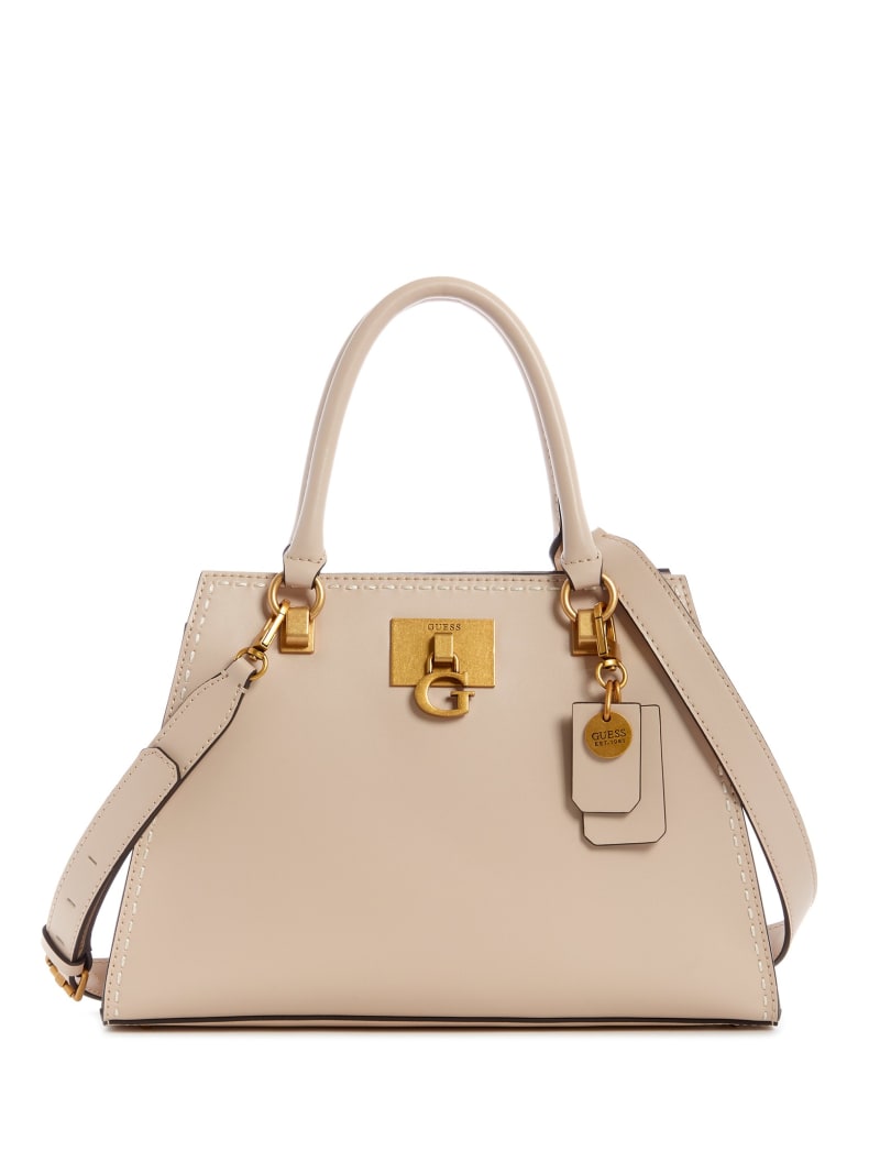 Torba Satchel Damskie Guess Stephi Girlfriend Beżowe | 4960817-XC