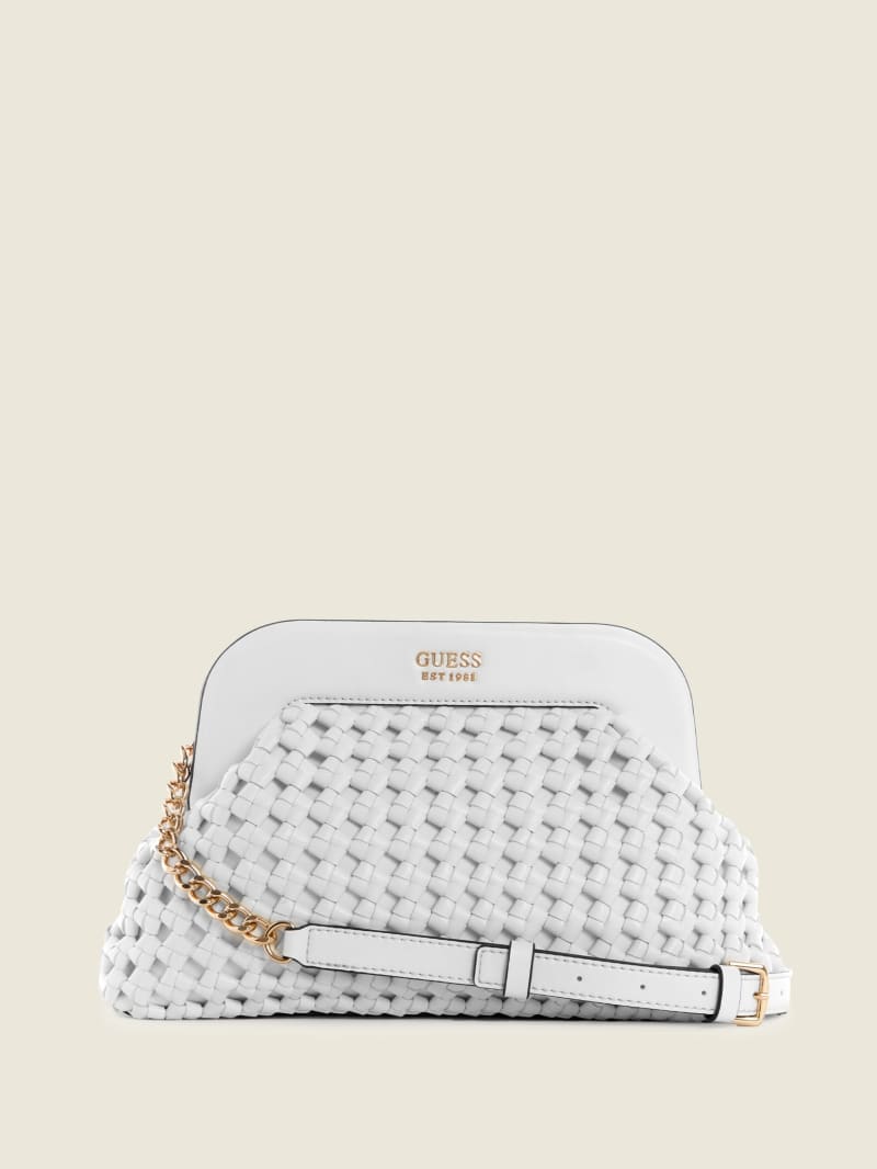 Torby Mini Damskie Guess Sicilia Frame Clutch Białe | 6582701-KS