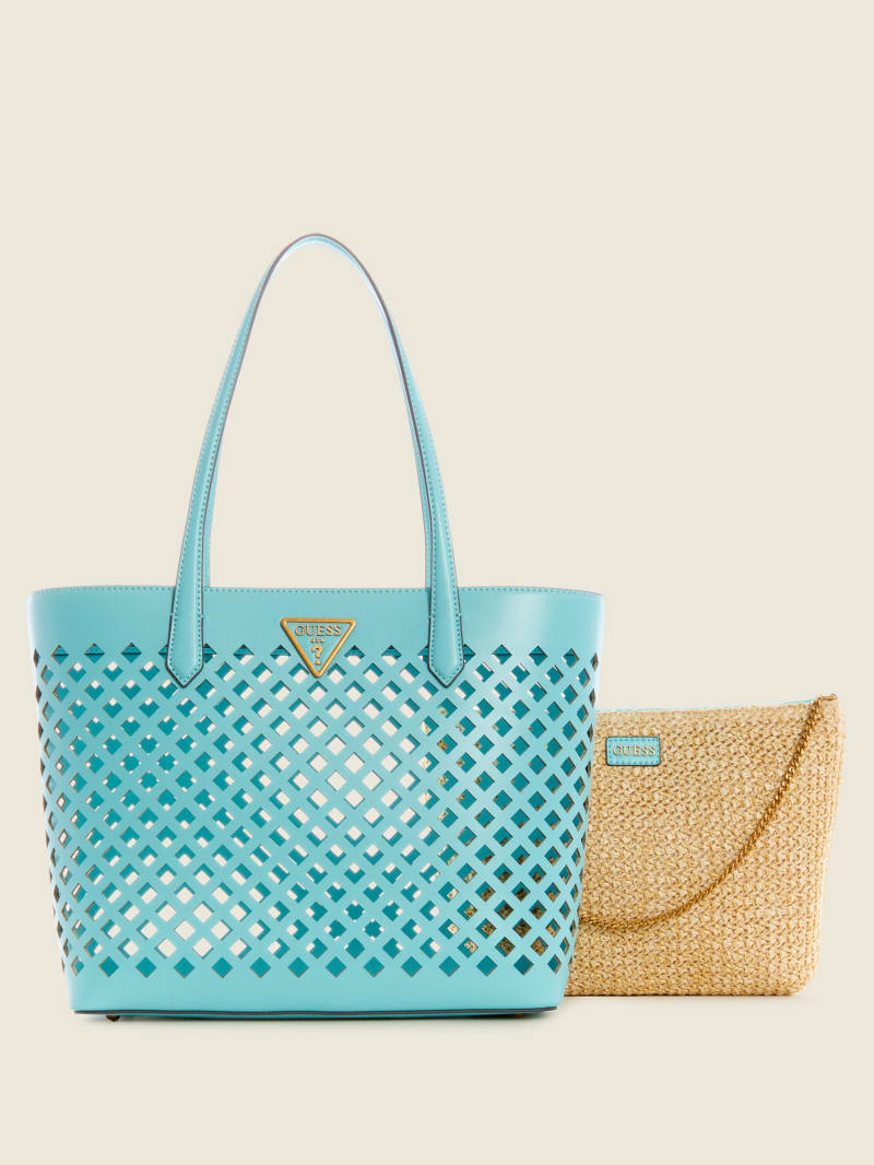 Torby Tote Damskie Guess Aqua Turkusowe | 5791438-RP