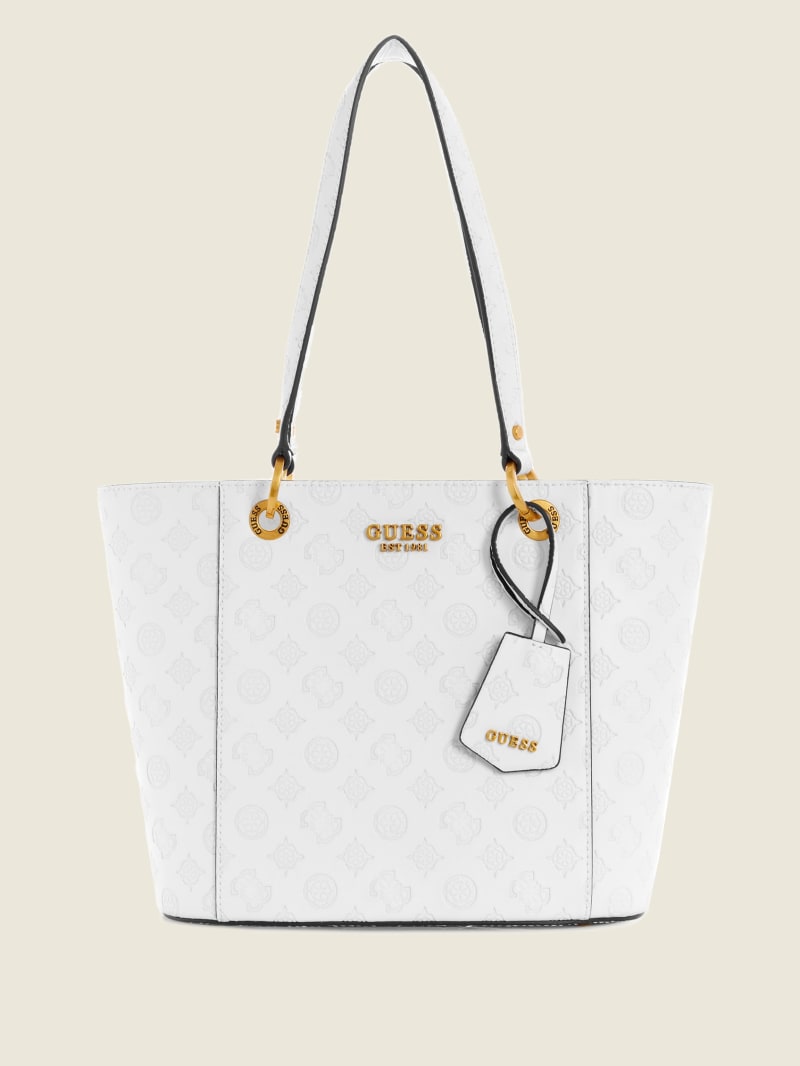 Torby Tote Damskie Guess Noelle Small Elite Białe | 5203471-KR