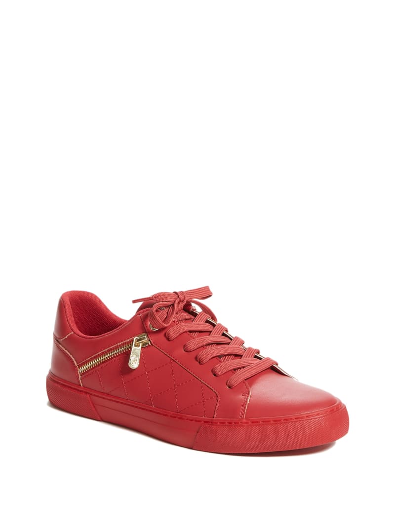 Trampki Męskie Guess Myran Zip Low-Top Ciemny Czerwone | 5108964-OP