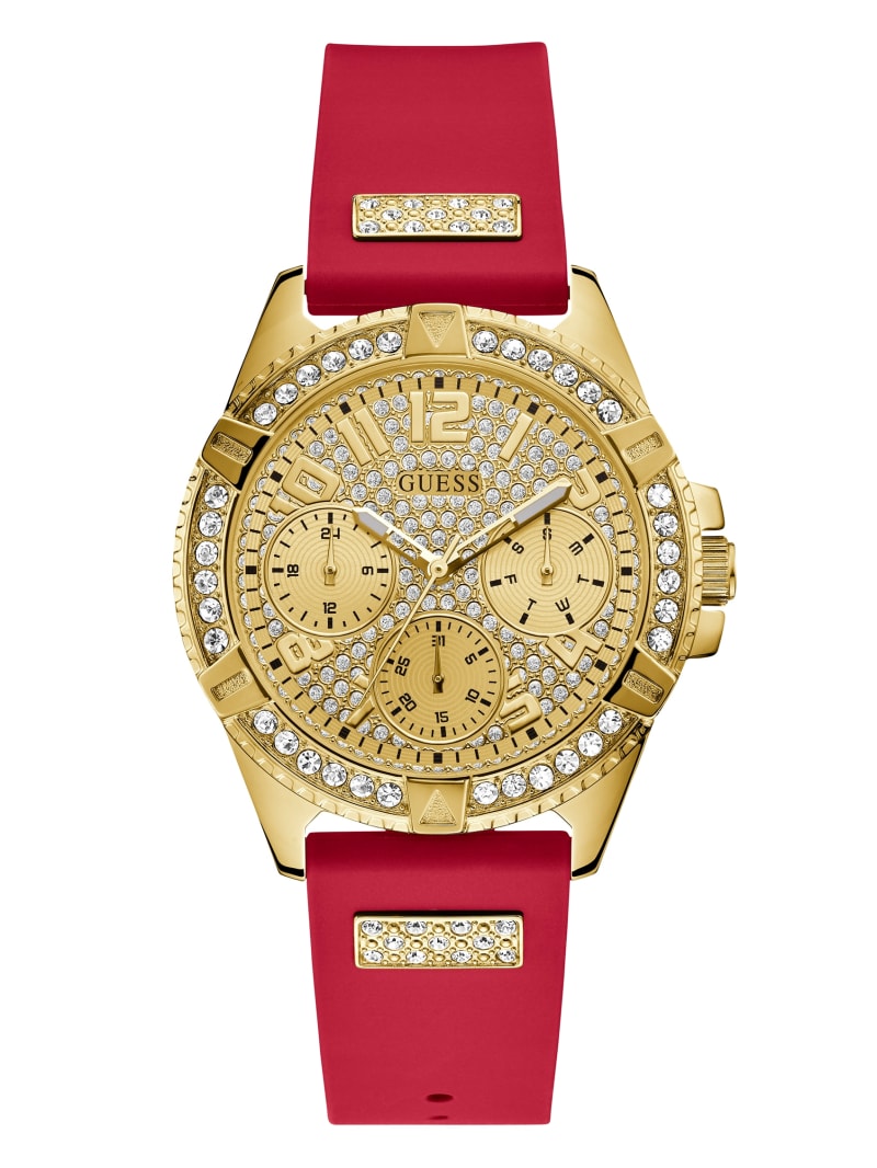 Zegarek Damskie Guess Gold-Tone And Red Wielofunkcyjny Czerwone | 1925043-AQ