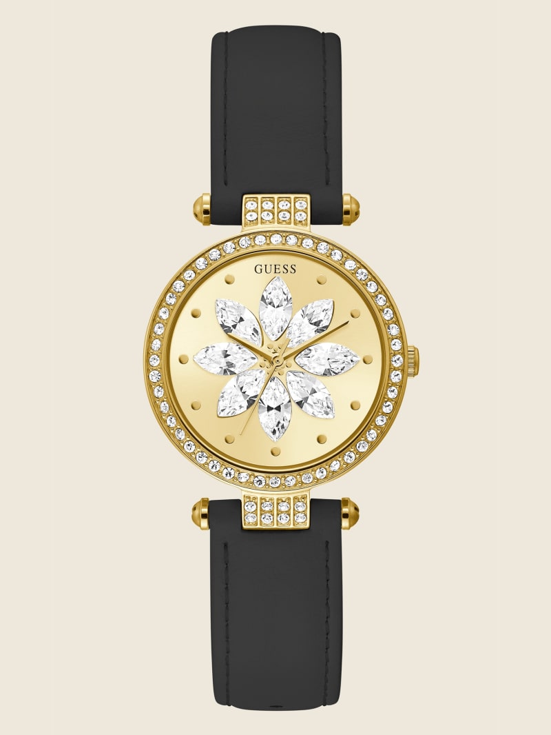 Zegarek Damskie Guess Gold-Tone Crystal and Skórzane Analog Kolorowe | 0162958-FR