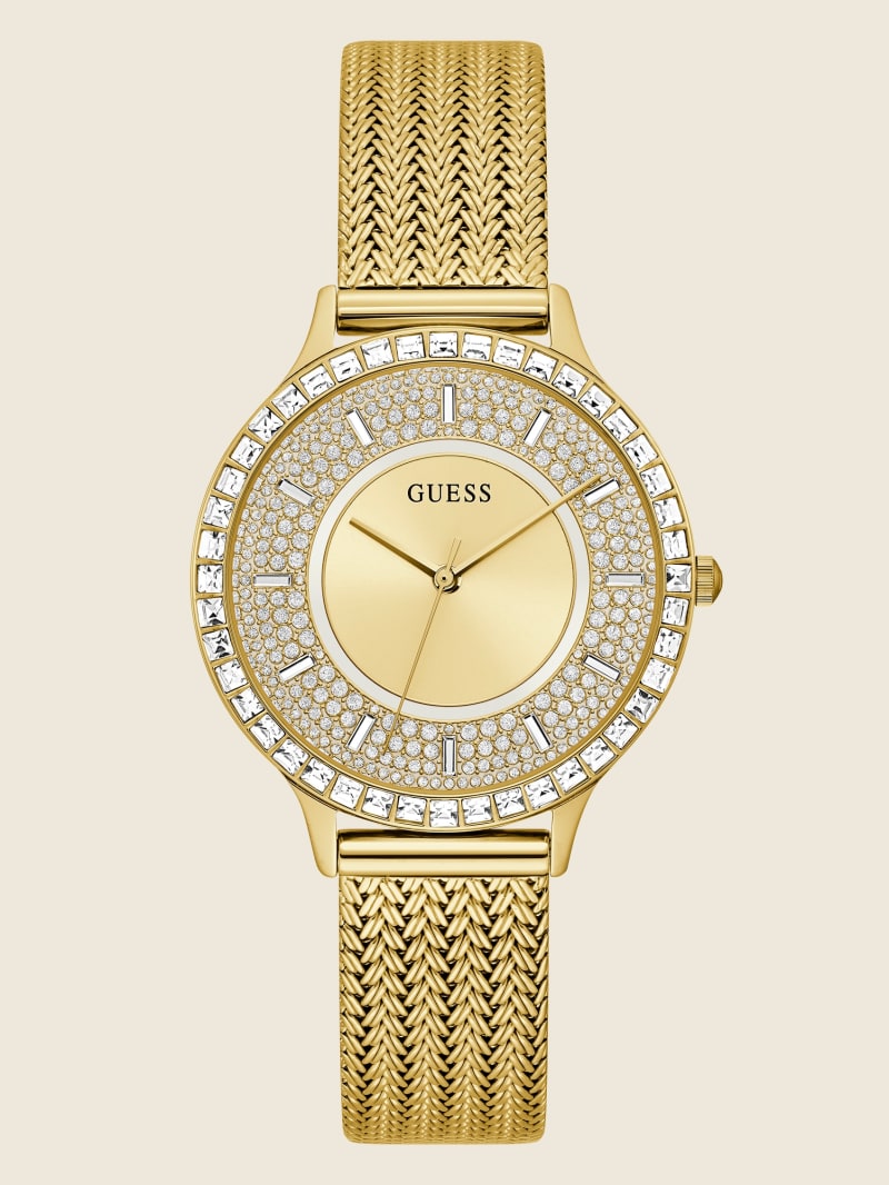 Zegarek Damskie Guess Gold-Tone Mesh Analog Złote | 9534072-AS