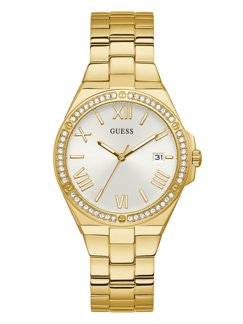 Zegarek Damskie Guess Gold-Tone and Rhinestone Analog Złote | 1756830-HT