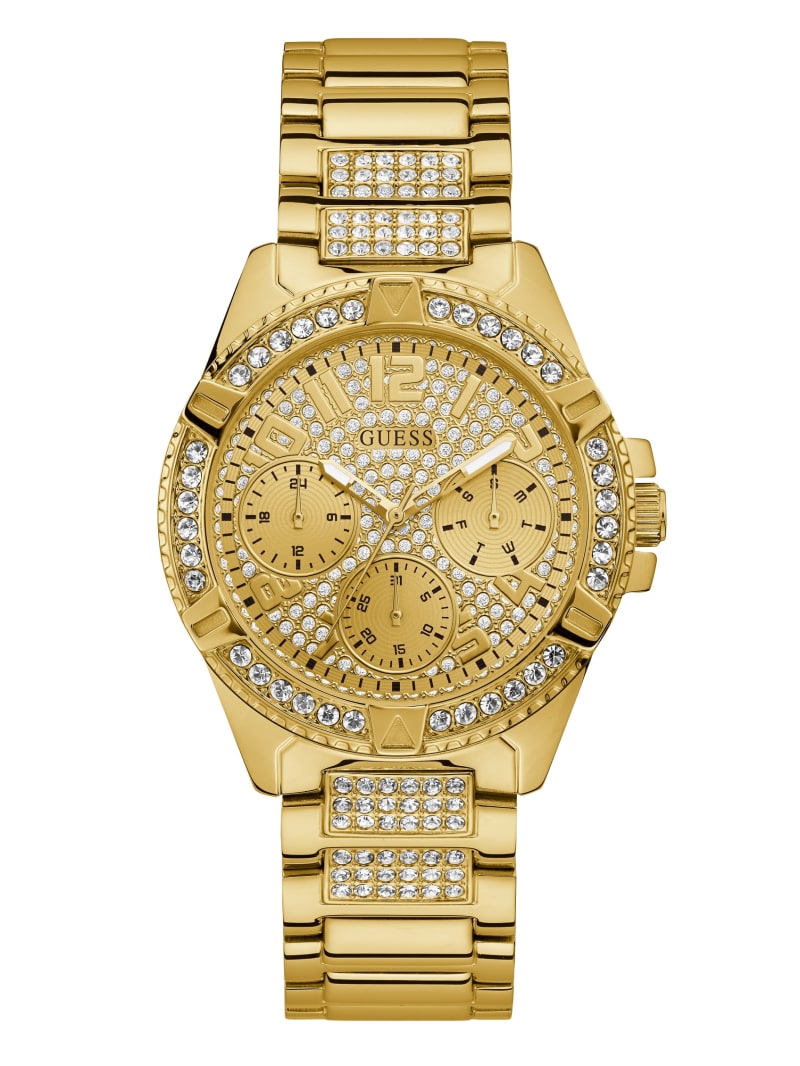 Zegarek Damskie Guess Rhinestone Gold-Tone Wielofunkcyjny Złote | 5349716-PO