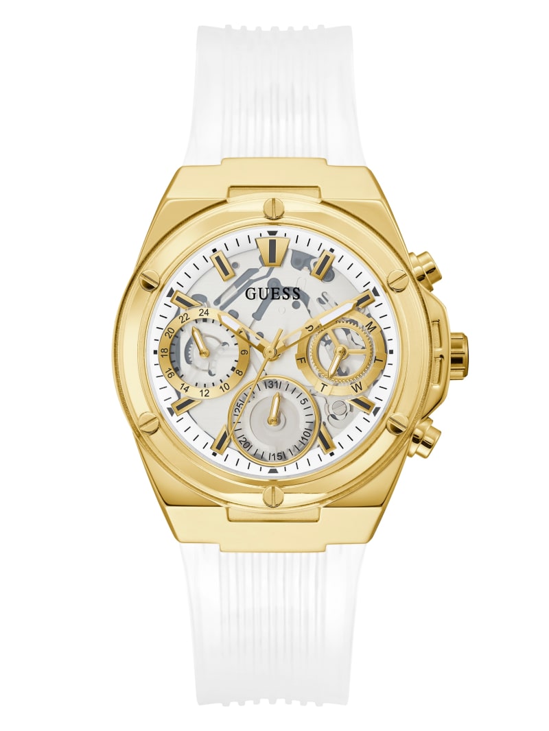 Zegarek Damskie Guess White and Gold-Tone Wielofunkcyjny Złote | 4056921-WE