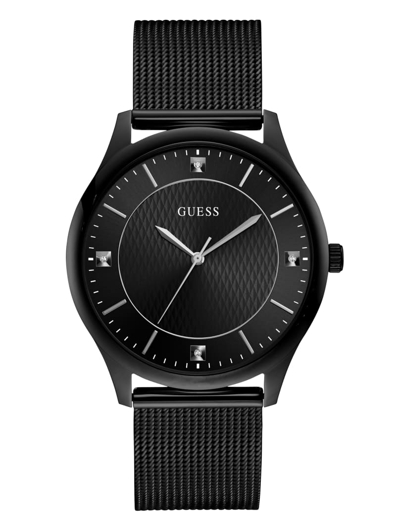 Zegarek Męskie Guess Polished Steel Analog Czarne | 0812957-DQ