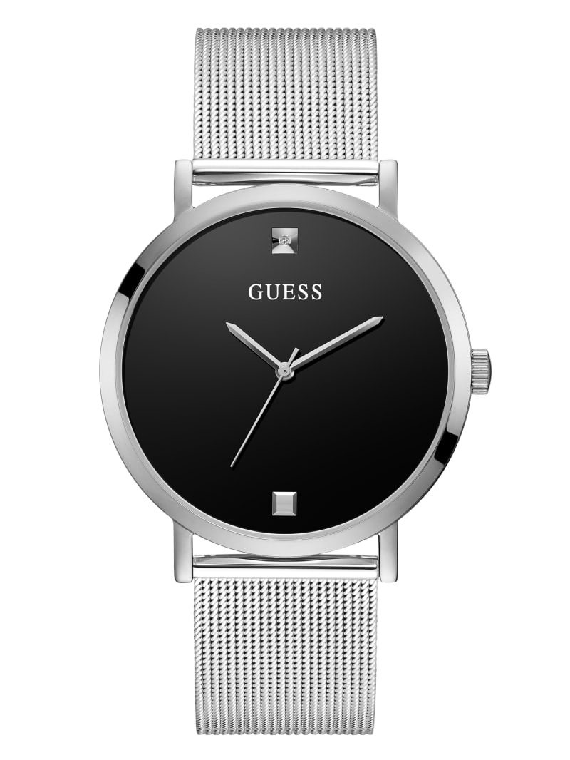 Zegarek Męskie Guess Silver-Tone Mesh Diamond Analog Kolorowe | 0281934-LN