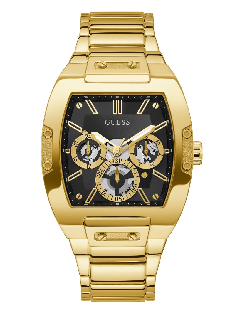 Zegarek Męskie Guess and Gold-Tone Square Wielofunkcyjny Złote | 9846135-GU