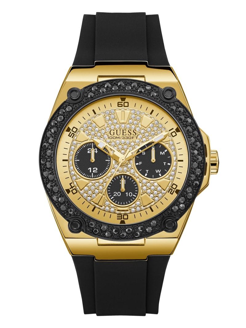 Zegarek Męskie Guess and Gold-Tone Wielofunkcyjny Czarne | 5267489-NH