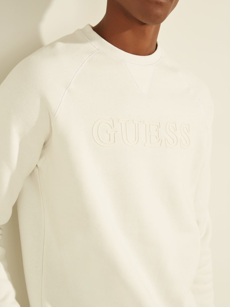 Bluzy Męskie Guess Aldwin Crewneck Białe | 1684295-IU