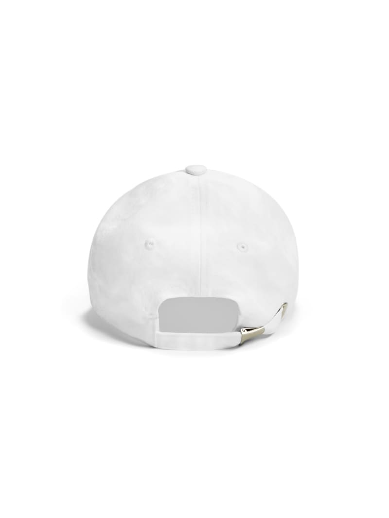 Czapki Damskie Guess Logo Baseball Białe | 9738026-DW