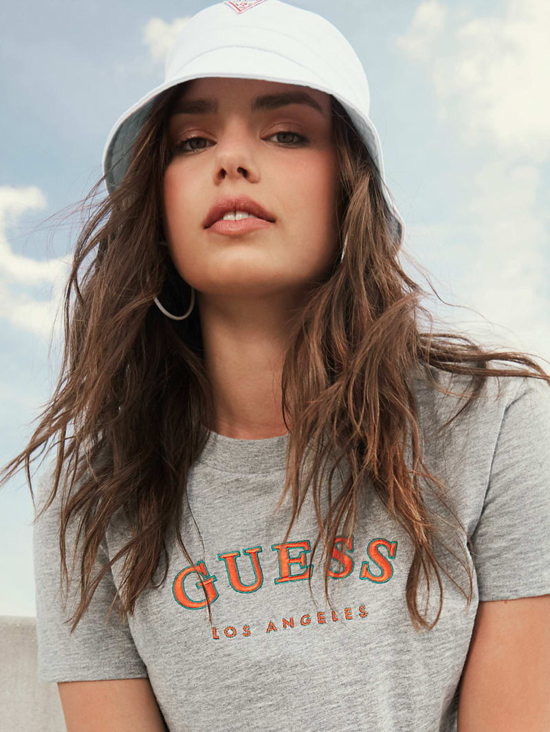 Czapki Damskie Guess Logo Bucket Białe | 2647153-DS