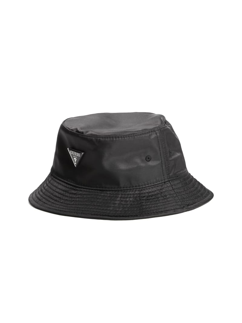 Czapki Damskie Guess Logo Emblem Nylon Bucket Czarne | 9516782-MA