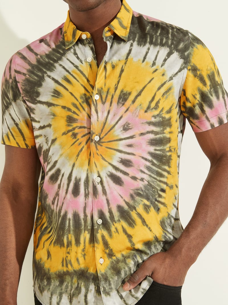 Koszule Męskie Guess Eco Spiral Tie-Dye Kolorowe | 5619324-OE