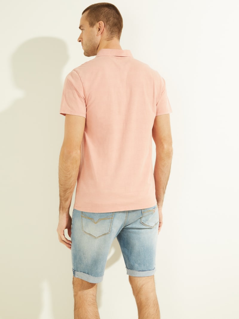 Koszule Męskie Guess Eli Acid Washed Różowe | 5217830-UK