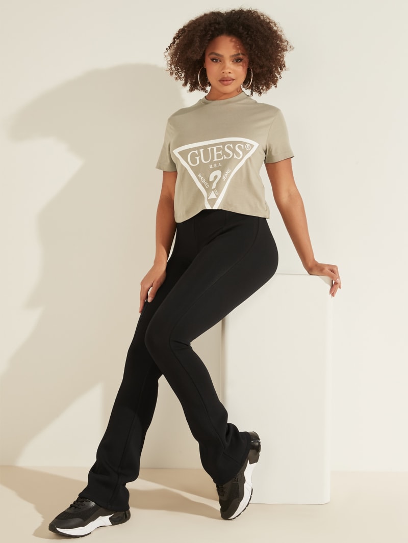 Koszulki Damskie Guess Cropped Logo Tee Niebieskie | 1943680-LD