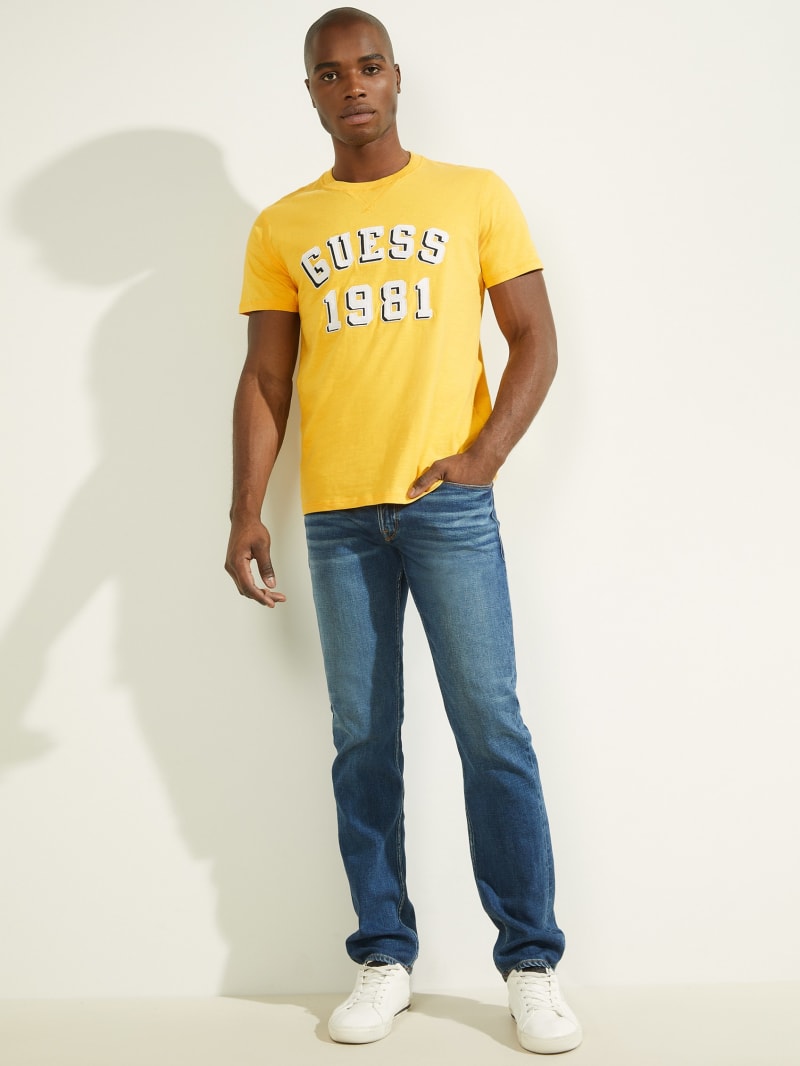 Koszulki Męskie Guess Academy Tee Żółte | 5170624-SJ