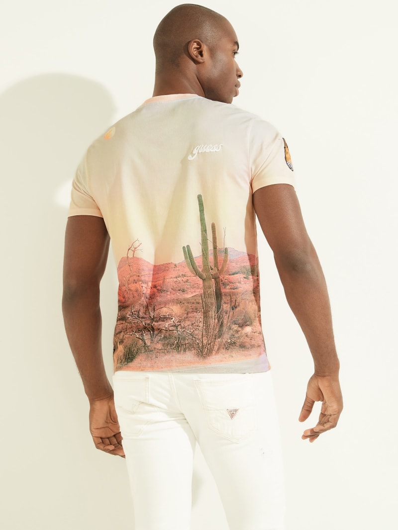 Koszulki Męskie Guess Desert Sunset Tee Kolorowe | 4502861-JG