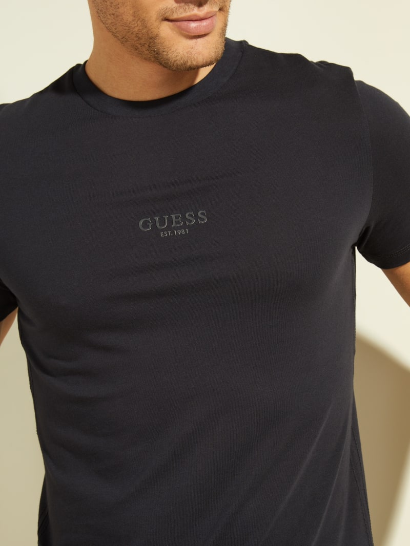 Koszulki Męskie Guess Eco Aidy Logo Tee Czarne | 7843521-PZ