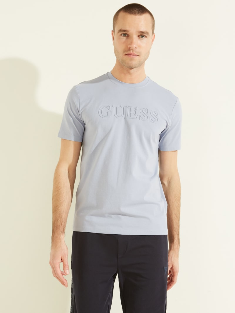 Koszulki Męskie Guess Eco Alphy Active Tee Niebieskie | 3852740-ME