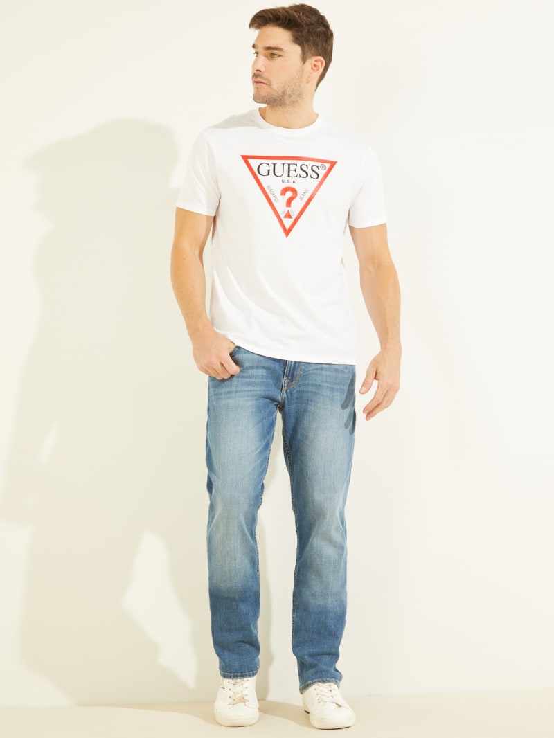 Koszulki Męskie Guess Klasyczne Logo Tee Białe | 8732594-PH